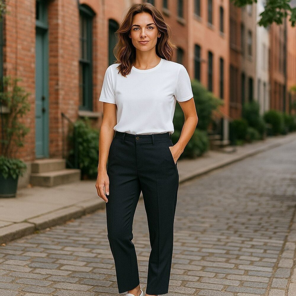Talbots Raleigh Blue Flat Front Denim Pants